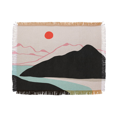 Viviana Gonzalez Minimal Mountains In the Sea 2 Throw Blanket