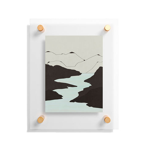 Viviana Gonzalez Minimal Mountains In The Sea Floating Acrylic Print