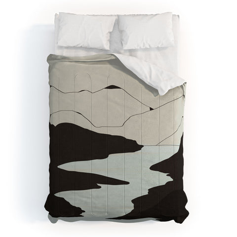 Viviana Gonzalez Minimal Mountains In The Sea Comforter