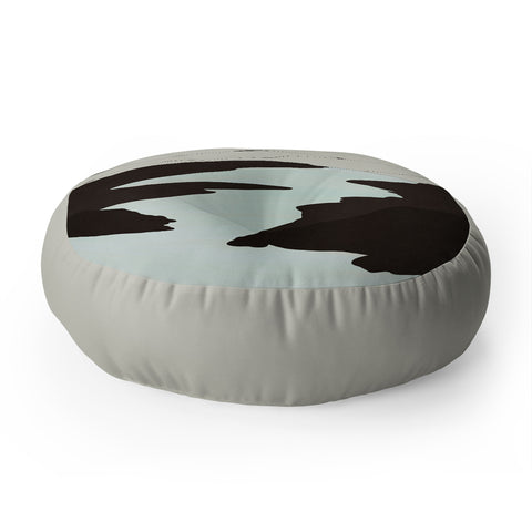 Viviana Gonzalez Minimal Mountains In The Sea Floor Pillow Round
