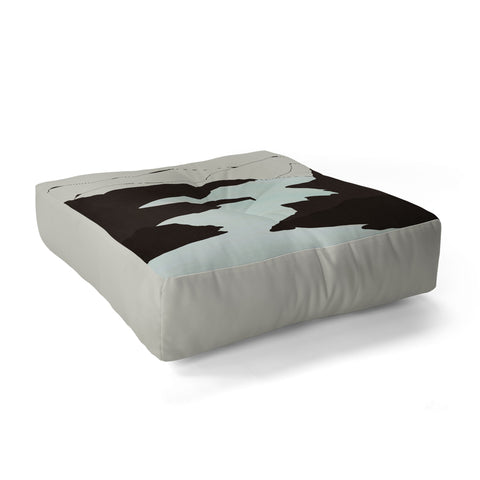 Viviana Gonzalez Minimal Mountains In The Sea Floor Pillow Square