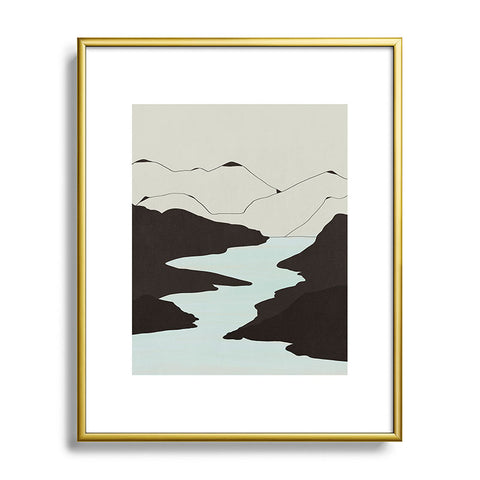 Viviana Gonzalez Minimal Mountains In The Sea Metal Framed Art Print