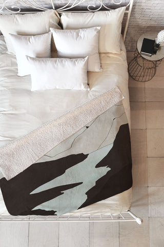 Viviana Gonzalez Minimal Mountains In The Sea Fleece Throw Blanket