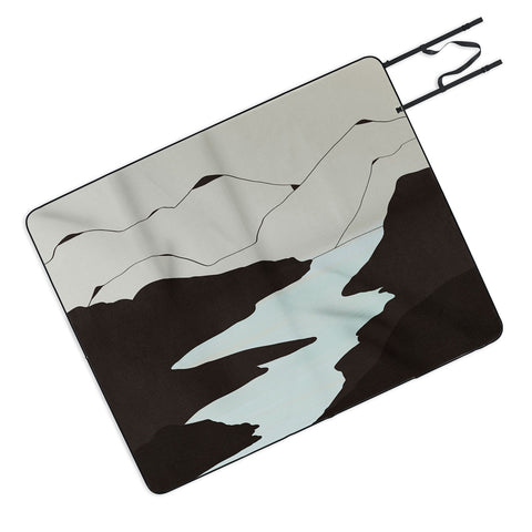Viviana Gonzalez Minimal Mountains In The Sea Picnic Blanket