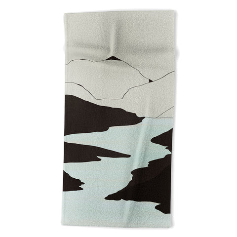 Viviana Gonzalez Minimal Mountains In The Sea Beach Towel