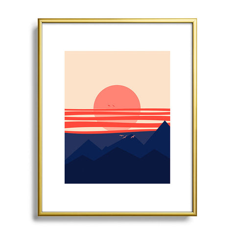 Viviana Gonzalez Minimal Sunset 4 Metal Framed Art Print