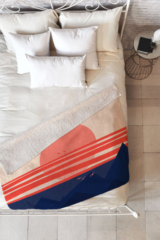 Viviana Gonzalez Minimal Sunset 4 Fleece Throw Blanket