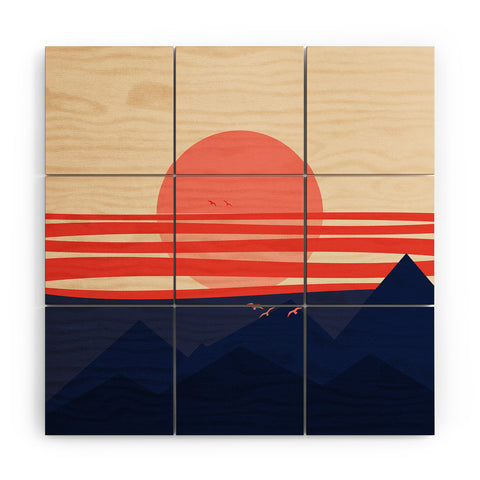 Viviana Gonzalez Minimal Sunset 4 Wood Wall Mural