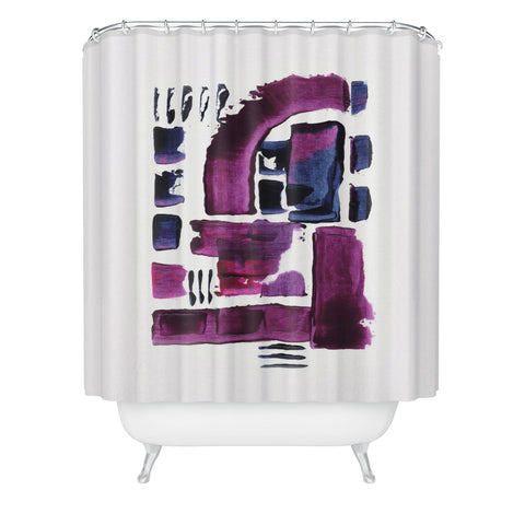 Viviana Gonzalez Minimal Ultra violet and blue II Shower Curtain