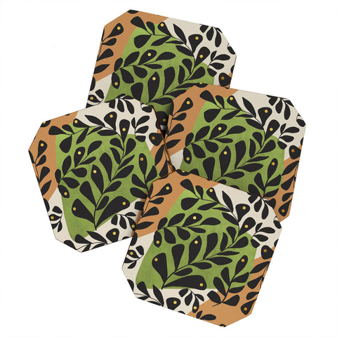 Viviana Gonzalez Modern botanical composition 2 Coaster Set
