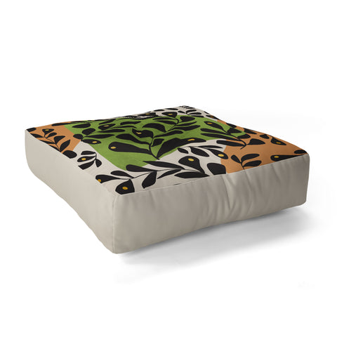 Viviana Gonzalez Modern botanical composition 2 Floor Pillow Square