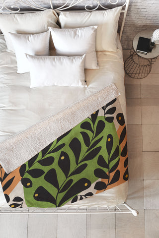 Viviana Gonzalez Modern botanical composition 2 Fleece Throw Blanket