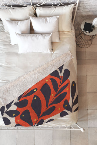 Viviana Gonzalez Modern botanical composition 4 Fleece Throw Blanket