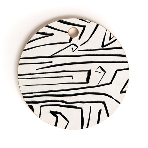 Viviana Gonzalez Modern improvisation 02 Cutting Board Round