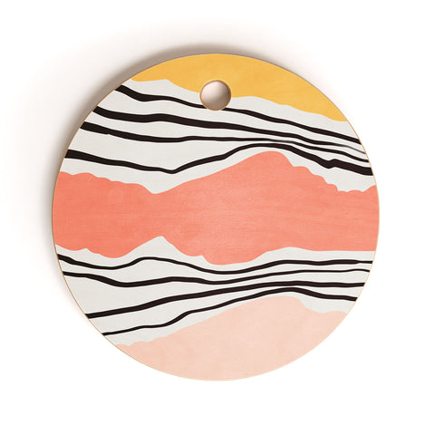 Viviana Gonzalez Modern irregular Stripes 01 Cutting Board Round