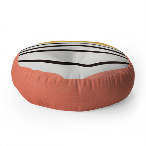 Viviana Gonzalez Modern irregular Stripes 01 Floor Pillow Round