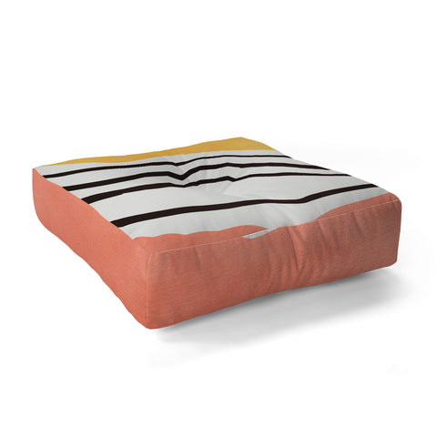 Viviana Gonzalez Modern irregular Stripes 01 Floor Pillow Square