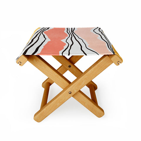 Viviana Gonzalez Modern irregular Stripes 01 Folding Stool