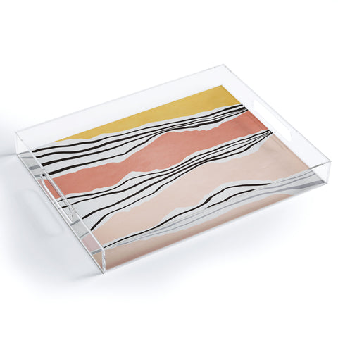 Viviana Gonzalez Modern irregular Stripes 01 Acrylic Tray