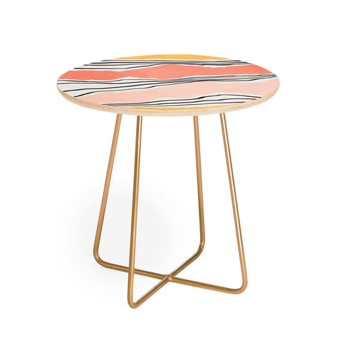 Viviana Gonzalez Modern irregular Stripes 01 Round Side Table