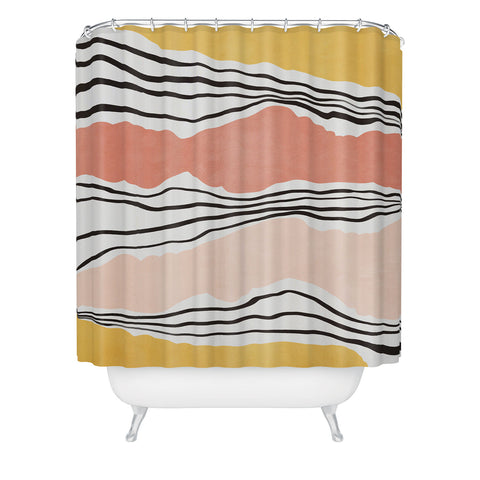 Viviana Gonzalez Modern irregular Stripes 01 Shower Curtain