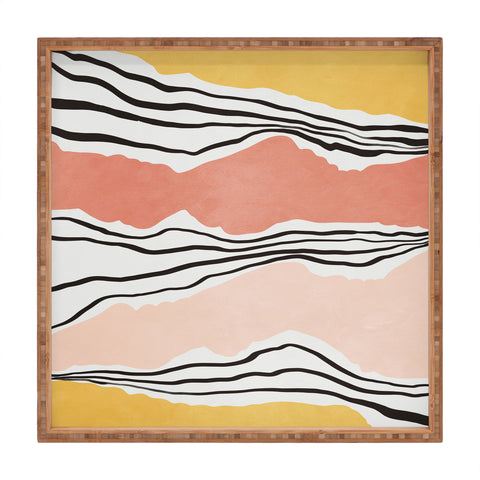 Viviana Gonzalez Modern irregular Stripes 01 Square Tray