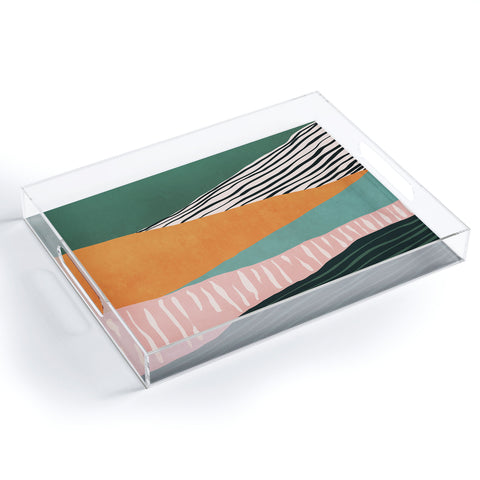 Viviana Gonzalez Modern irregular Stripes 02 Acrylic Tray
