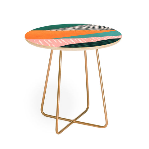 Viviana Gonzalez Modern irregular Stripes 02 Round Side Table
