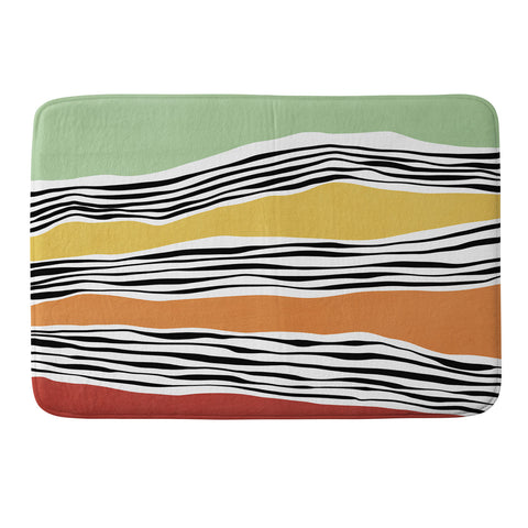 Viviana Gonzalez Modern irregular Stripes 06 Memory Foam Bath Mat