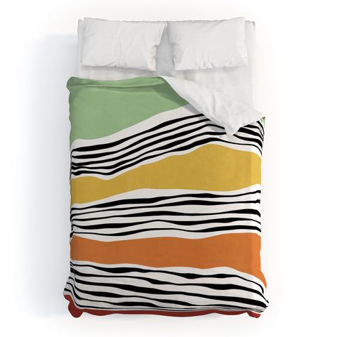 Viviana Gonzalez Modern irregular Stripes 06 Duvet Cover