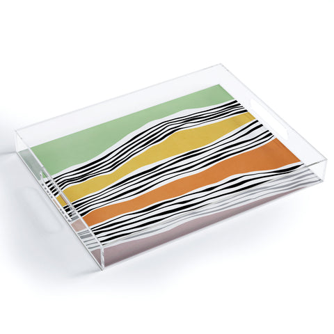 Viviana Gonzalez Modern irregular Stripes 06 Acrylic Tray
