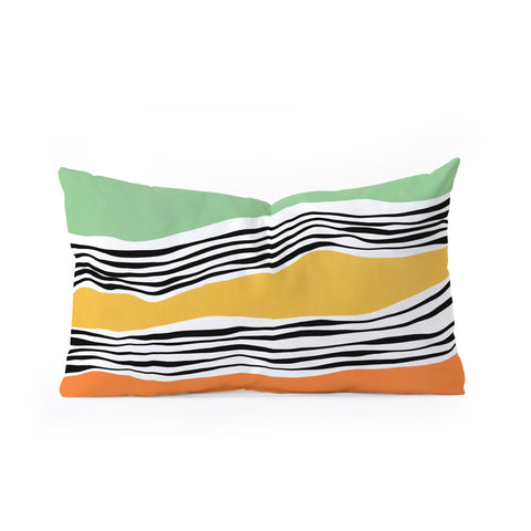 Viviana Gonzalez Modern irregular Stripes 06 Oblong Throw Pillow