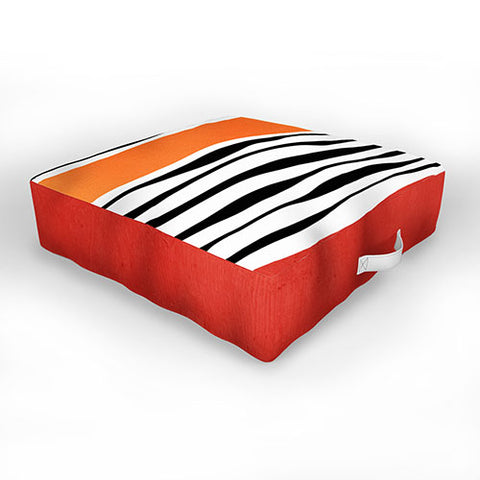 Viviana Gonzalez Modern irregular Stripes 06 Outdoor Floor Cushion