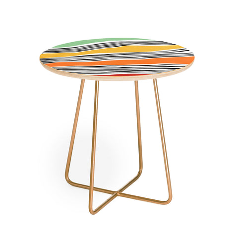 Viviana Gonzalez Modern irregular Stripes 06 Round Side Table