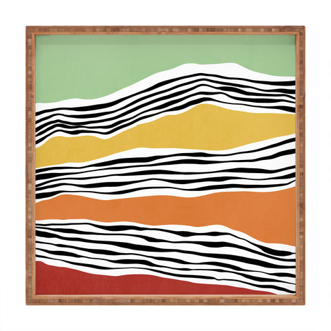 Viviana Gonzalez Modern irregular Stripes 06 Square Tray