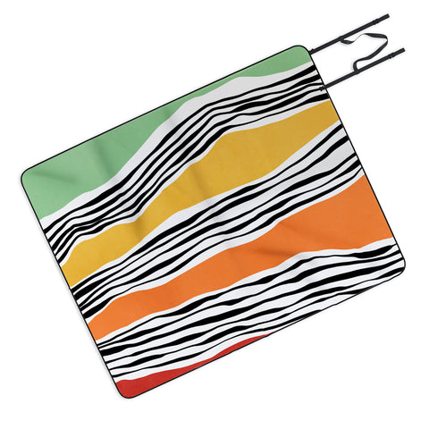 Viviana Gonzalez Modern irregular Stripes 06 Picnic Blanket