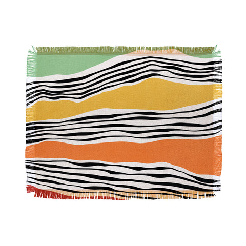 Viviana Gonzalez Modern irregular Stripes 06 Throw Blanket