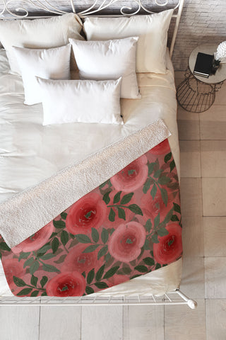 Viviana Gonzalez Moody Blooms 02 Fleece Throw Blanket