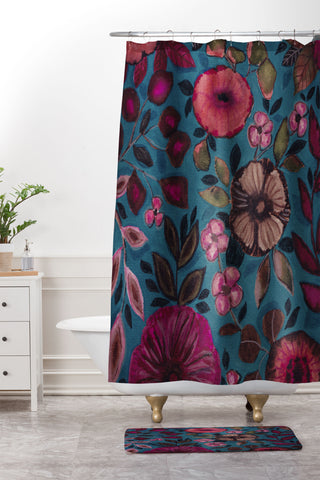 Viviana Gonzalez Moody Blooms 03 Shower Curtain And Mat