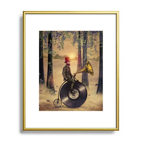 Viviana Gonzalez Music man in the forest Metal Framed Art Print