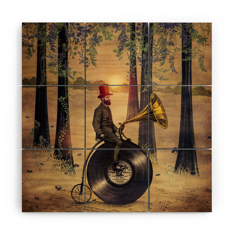 Viviana Gonzalez Music man in the forest Wood Wall Mural