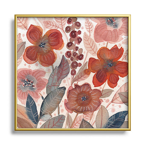 Viviana Gonzalez Nature Love Botanical 4 Metal Square Framed Art Print