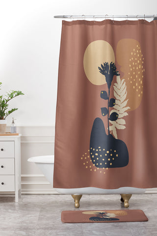 Viviana Gonzalez Organic shapes 3 Shower Curtain And Mat