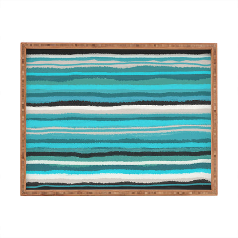 Viviana Gonzalez Painting Stripes 01 Rectangular Tray