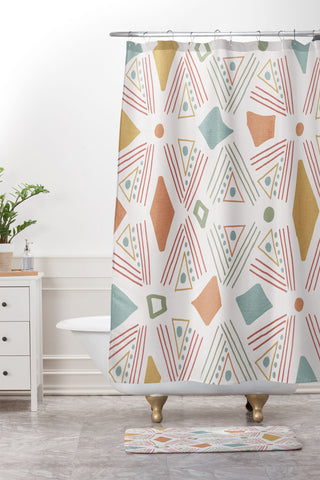 Viviana Gonzalez Playful Geometrics 2 Shower Curtain And Mat