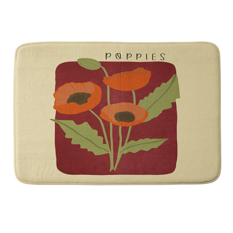 Viviana Gonzalez Poppies 02 Memory Foam Bath Mat