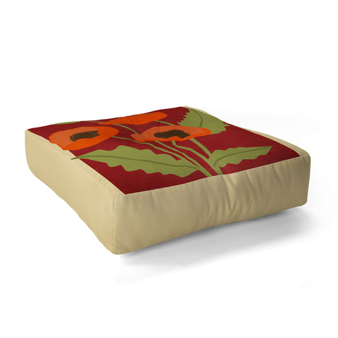 Viviana Gonzalez Poppies 02 Floor Pillow Square
