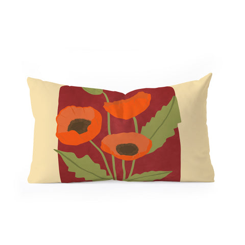 Viviana Gonzalez Poppies 02 Oblong Throw Pillow