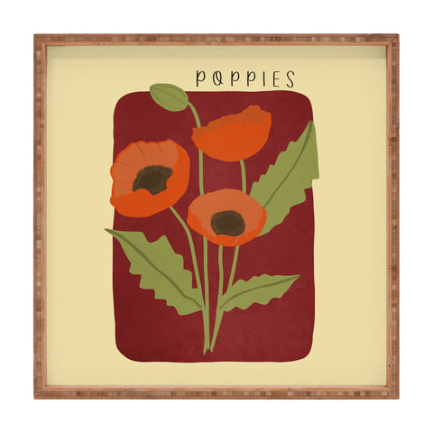 Viviana Gonzalez Poppies 02 Square Tray