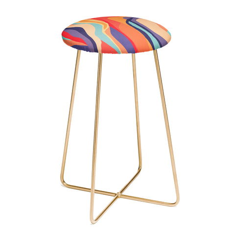 Viviana Gonzalez Psychedelic pattern 02 Counter Stool
